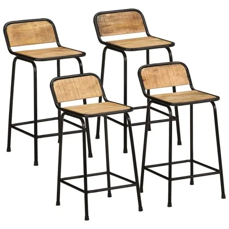Taburetes de barra 4 uds 46x35,5x80 cm madera maciza de mango de , Taburetes de cocina - Ref: Foro24-4013531, Precio: 235,41 ...