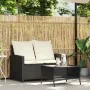 Sofá jardín de 2 plazas con cojín y mesa ratán sintético negro by , Outdoor sofas - Ref: Foro24-4103845, Price: 217,63 €, Dis...