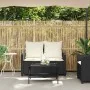 Sofá jardín de 2 plazas con cojín y mesa ratán sintético negro by , Outdoor sofas - Ref: Foro24-4103845, Price: 217,63 €, Dis...