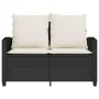 Sofá jardín de 2 plazas con cojín y mesa ratán sintético negro by , Outdoor sofas - Ref: Foro24-4103845, Price: 217,63 €, Dis...