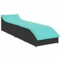 Tumbona plegable con cojín y espacio ratán sintético negro de , Tumbonas - Ref: Foro24-4104228, Precio: 247,76 €, Descuento: %
