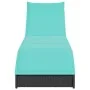 Tumbona plegable con cojín y espacio ratán sintético negro de , Tumbonas - Ref: Foro24-4104228, Precio: 247,76 €, Descuento: %