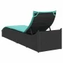 Tumbona plegable con cojín y espacio ratán sintético negro de , Tumbonas - Ref: Foro24-4104228, Precio: 247,76 €, Descuento: %