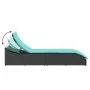 Tumbona plegable con cojín y espacio ratán sintético negro de , Tumbonas - Ref: Foro24-4104228, Precio: 247,76 €, Descuento: %