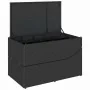 Tumbona plegable con cojín y espacio ratán sintético negro de , Tumbonas - Ref: Foro24-4104228, Precio: 247,76 €, Descuento: %