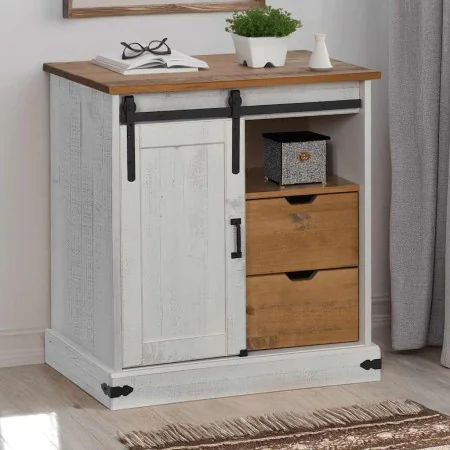 Aparador HALDEN con puerta corredera blanco 80x40x80 cm de , Aparadores - Ref: Foro24-4018418, Precio: 201,90 €, Descuento: %