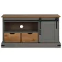 Mueble de TV HALDEN con puerta corredera gris 110x40x60 cm de , Muebles TV - Ref: Foro24-4018411, Precio: 209,54 €, Descuento: %