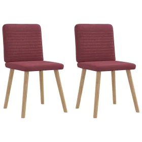 Sillas de comedor 2 unidades tela rojo tinto de , Sillas de comedor - Ref: Foro24-4101147, Precio: 103,24 €, Descuento: %