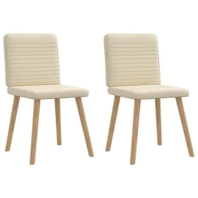 Sillas de comedor 2 unidades tela color crema by , dining chairs - Ref: Foro24-4101151, Price: 103,24 €, Discount: %
