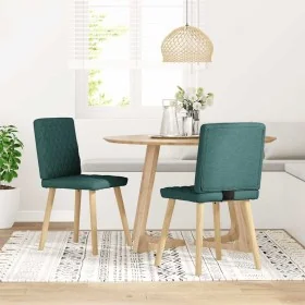 Sillas de comedor 2 unidades tela verde oscuro de , Sillas de comedor - Ref: Foro24-4101126, Precio: 104,17 €, Descuento: %