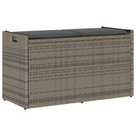 Banco de almacenaje con cojín gris 100 cm ratán sintético de , Bancos de jardín - Ref: Foro24-4104062, Precio: 133,66 €, Desc...