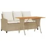 Sofá jardín de 3 plazas con cojín y mesa beige ratán sintético de , Sofás de exterior - Ref: Foro24-4103858, Precio: 277,90 €...