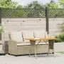 Sofá jardín de 3 plazas con cojín y mesa beige ratán sintético de , Sofás de exterior - Ref: Foro24-4103858, Precio: 277,90 €...