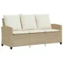 Sofá jardín de 3 plazas con cojín y mesa beige ratán sintético de , Sofás de exterior - Ref: Foro24-4103858, Precio: 277,90 €...