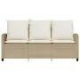 Sofá jardín de 3 plazas con cojín y mesa beige ratán sintético de , Sofás de exterior - Ref: Foro24-4103858, Precio: 277,90 €...
