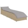 Tumbona plegable con cojín y espacio beige ratán sintético von , Liegen - Ref: Foro24-4104223, Preis: 247,76 €, Rabatt: %