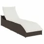 Tumbona plegable con cojín y espacio marrón ratán sintético by , Loungers - Ref: Foro24-4104221, Price: 247,76 €, Discount: %