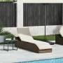Tumbona plegable con cojín y espacio marrón ratán sintético by , Loungers - Ref: Foro24-4104221, Price: 247,76 €, Discount: %