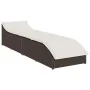 Tumbona plegable con cojín y espacio marrón ratán sintético by , Loungers - Ref: Foro24-4104221, Price: 247,76 €, Discount: %