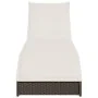Tumbona plegable con cojín y espacio marrón ratán sintético by , Loungers - Ref: Foro24-4104221, Price: 247,76 €, Discount: %