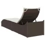 Tumbona plegable con cojín y espacio marrón ratán sintético by , Loungers - Ref: Foro24-4104221, Price: 247,76 €, Discount: %