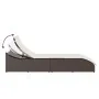 Tumbona plegable con cojín y espacio marrón ratán sintético by , Loungers - Ref: Foro24-4104221, Price: 247,76 €, Discount: %