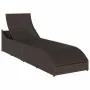 Tumbona plegable con cojín y espacio marrón ratán sintético by , Loungers - Ref: Foro24-4104221, Price: 247,76 €, Discount: %
