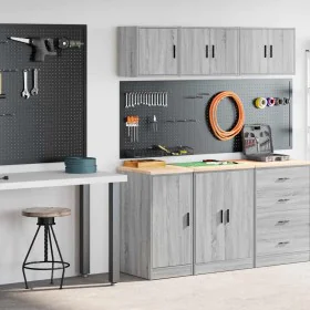 Armarios 2 uds para garaje madera ingeniería gris sonoma de , Armarios industriales - Ref: Foro24-3328301, Precio: 87,05 €, D...