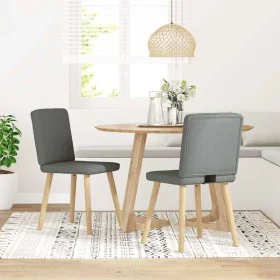 Sillas de comedor 2 unidades tela gris oscuro de , Sillas de comedor - Ref: Foro24-4101198, Precio: 101,95 €, Descuento: %