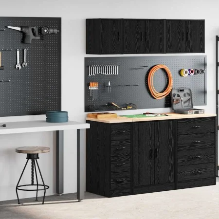 Armarios 2 uds para garaje madera de ingeniería negro de , Armarios industriales - Ref: Foro24-3328315, Precio: 93,07 €, Desc...