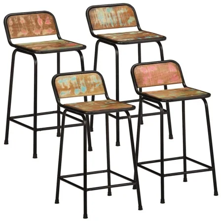 Taburetes de barra 4 uds 46x35,5x80 madera maciza reciclada de , Taburetes de cocina - Ref: Foro24-4013533, Precio: 240,10 €,...