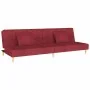 Sofá cama de 2 plazas con dos almohadas tela color vino de , Sofás - Ref: Foro24-375896, Precio: 241,19 €, Descuento: %