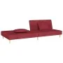 Sofá cama de 2 plazas con dos almohadas tela color vino de , Sofás - Ref: Foro24-375896, Precio: 241,19 €, Descuento: %