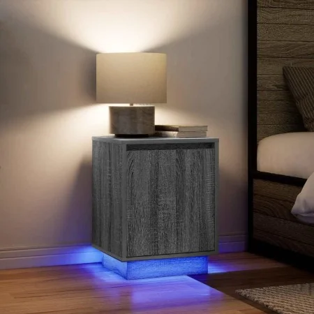 Mesillas de noche con luces LED 2 uds gris sonoma 38x34x50 cm by , Nightstands - Ref: Foro24-861276, Price: 85,18 €, Discount: %