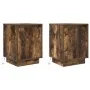 Mesillas de noche con luces LED 2 uds roble ahumado 38x34x50 cm by , Nightstands - Ref: Foro24-861274, Price: 82,61 €, Discou...