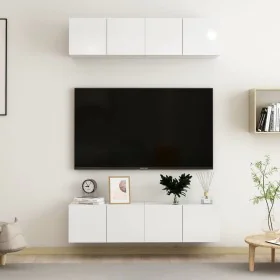Muebles de salón TV 4 pzas madera ingeniería gris brillo de , Muebles TV - Ref: Foro24-3079269, Precio: 164,15 €, Descuento: %