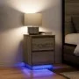Mesillas de noche con luces LED 2 uds roble sonoma 38x34x50 cm by , Nightstands - Ref: Foro24-861288, Price: 99,75 €, Discoun...