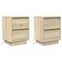 Mesillas de noche con luces LED 2 uds roble sonoma 38x34x50 cm by , Nightstands - Ref: Foro24-861288, Price: 99,75 €, Discoun...