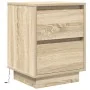 Mesillas de noche con luces LED 2 uds roble sonoma 38x34x50 cm by , Nightstands - Ref: Foro24-861288, Price: 99,75 €, Discoun...