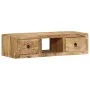 Mueble de TV de pared madera maciza mango rugosa 100x32x25 cm by , CD and DVD storage - Ref: Foro24-4104525, Price: 162,84 €,...