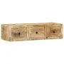 Mueble de TV de pared madera maciza mango rugosa 100x32x25 cm von , CD- und DVD-Speicher - Ref: Foro24-4104527, Preis: 170,25...
