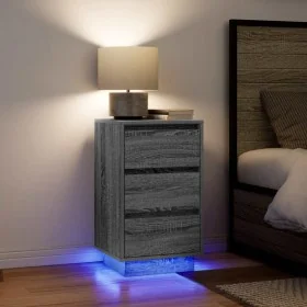 Mesilla de noche con luces LED sonoma gris 38x34x65 cm von , Nachttische - Ref: Foro24-861306, Preis: 80,17 €, Rabatt: %