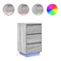Mesilla de noche con luces LED sonoma gris 38x34x65 cm de , Mesitas de noche - Ref: Foro24-861306, Precio: 80,17 €, Descuento: %