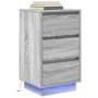 Mesilla de noche con luces LED sonoma gris 38x34x65 cm de , Mesitas de noche - Ref: Foro24-861306, Precio: 80,17 €, Descuento: %