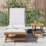 Tumbona con mesita madera maciza de acacia de , Tumbonas - Ref: Foro24-3325199, Precio: 203,16 €, Descuento: %
