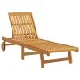 Tumbona con mesita madera maciza de acacia de , Tumbonas - Ref: Foro24-3325199, Precio: 203,16 €, Descuento: %