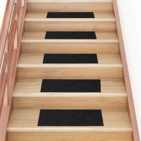 Alfombrillas escaleras autoadhesivas 30uds negro 60x25 cm de , Alfombrillas para escalones - Ref: Foro24-3365705, Precio: 64,...