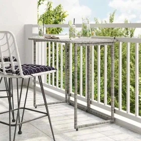 Mesa de jardín plegable gris 90x51x75 cm ratán sintético by , Garden tables - Ref: Foro24-4108256, Price: 80,22 €, Discount: %