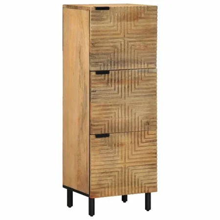 Aparador alto madera maciza de mango marrón 40x33x110 cm by , CD and DVD storage - Ref: Foro24-4017749, Price: 191,72 €, Disc...