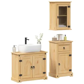 Juego de muebles de baño Corona 3 pzas madera maciza pino de , Muebles de baño - Ref: Foro24-3334633, Precio: 238,73 €, Descu...